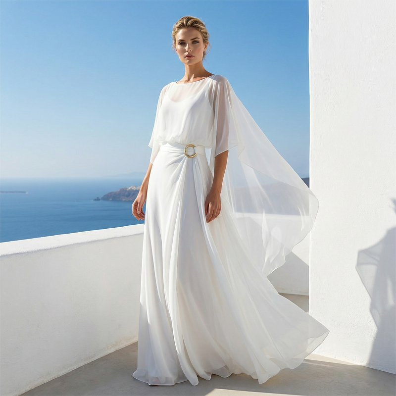 Velmora™ | Cape Sleeve Top & Wrap Pants Set